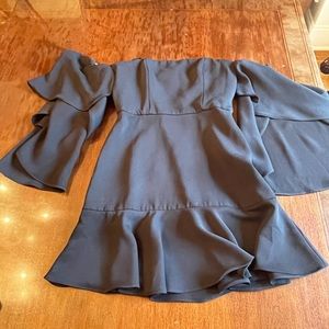 BCBG Maxazria Black Flutter Ruffle Sleeve Dress - Size 0